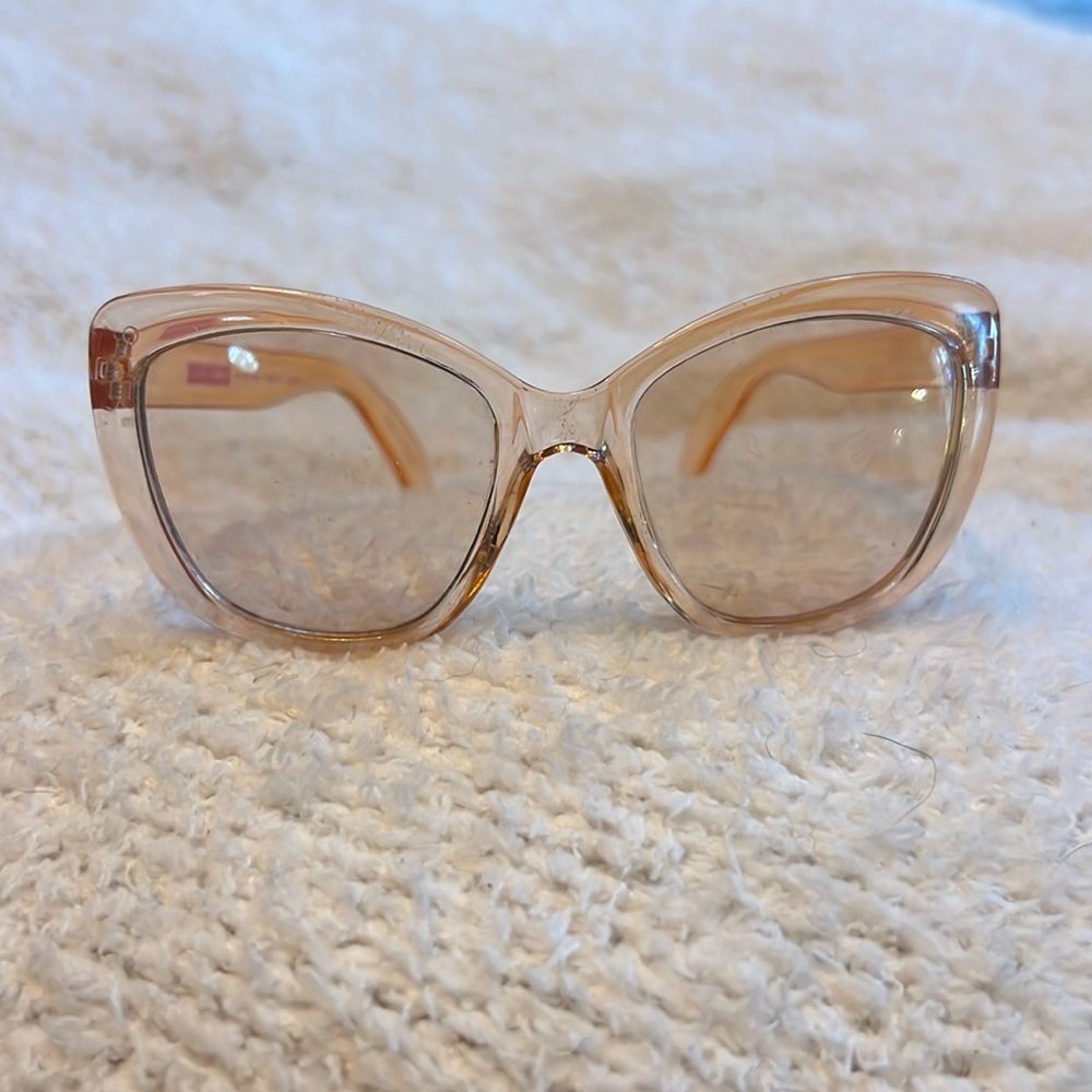 Janie and Jack cat eye clear light orange sunglasses girls size 4-6